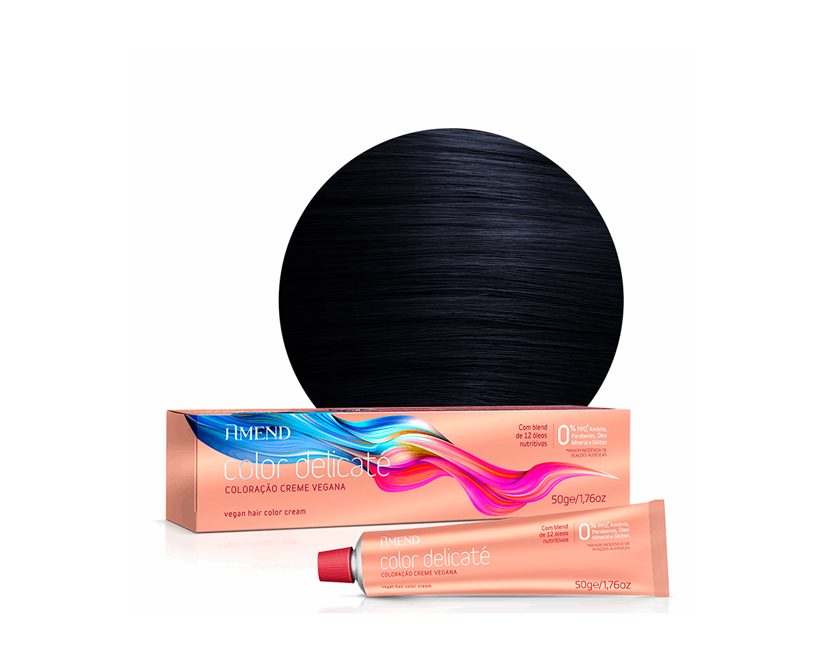 Amend Color Delicaté 2.1 Preto Azulado - 50g
