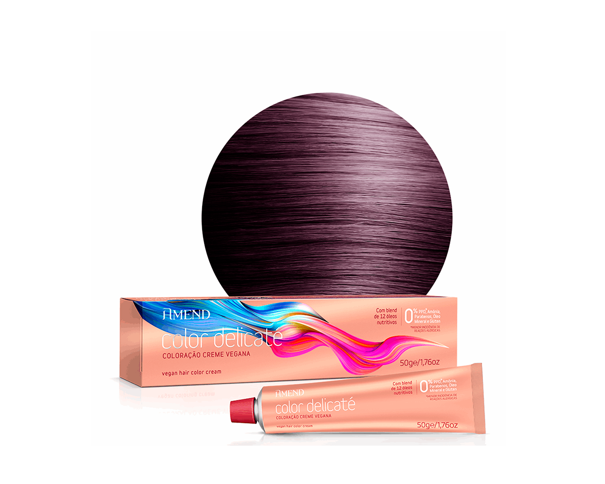 Amend Color Delicaté 33.66 Castanho Escuro Vermelho Intenso (Framboesa) - 50g