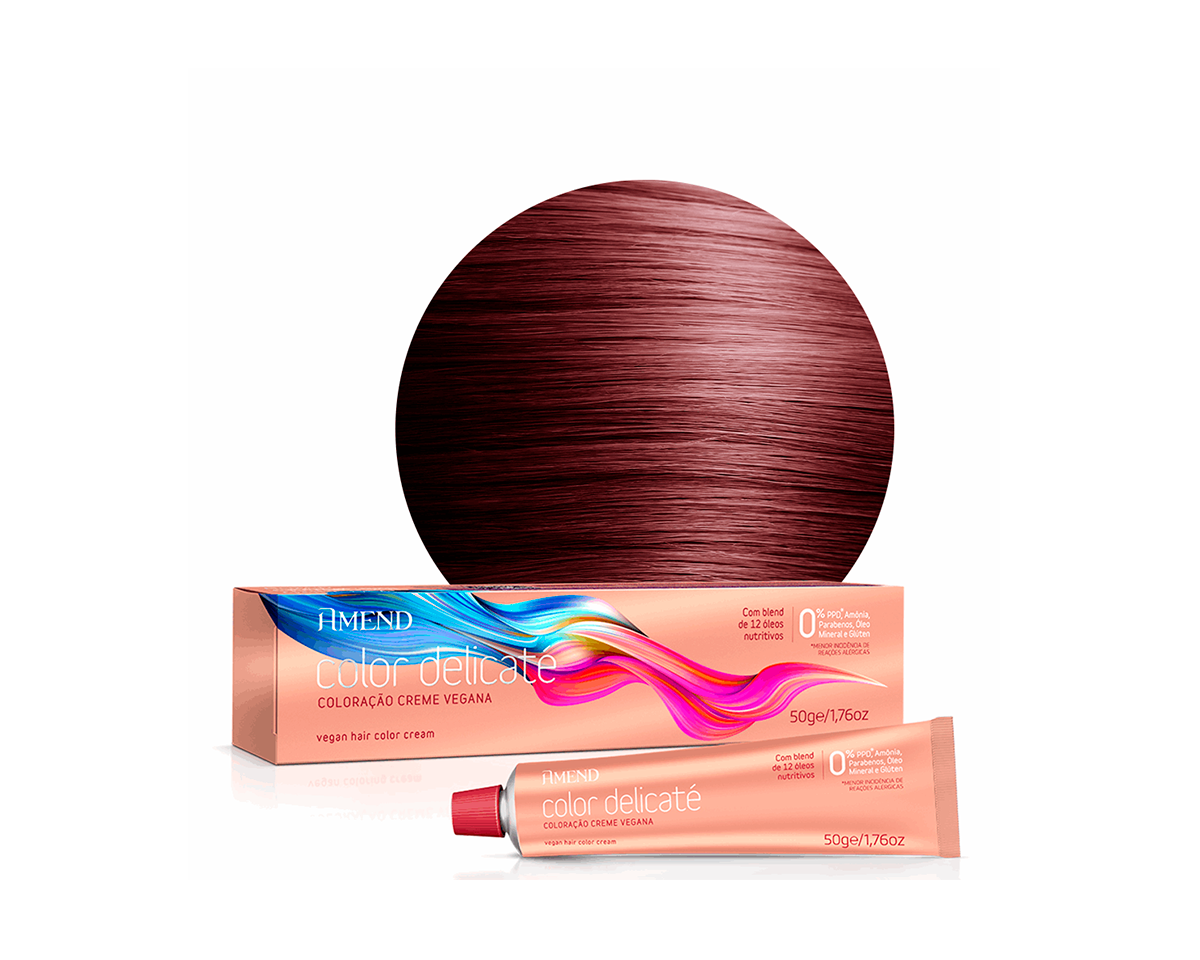 Amend Color Delicaté 4.66 Castanho Médio Vermelho Intenso - 50g