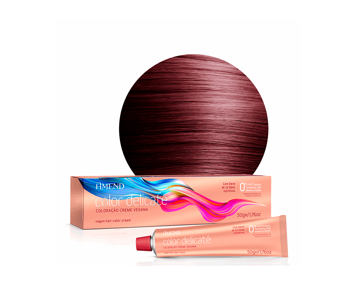 Amend Color Delicaté 6.66 Louro Escuro Vermelho Intenso - 50g