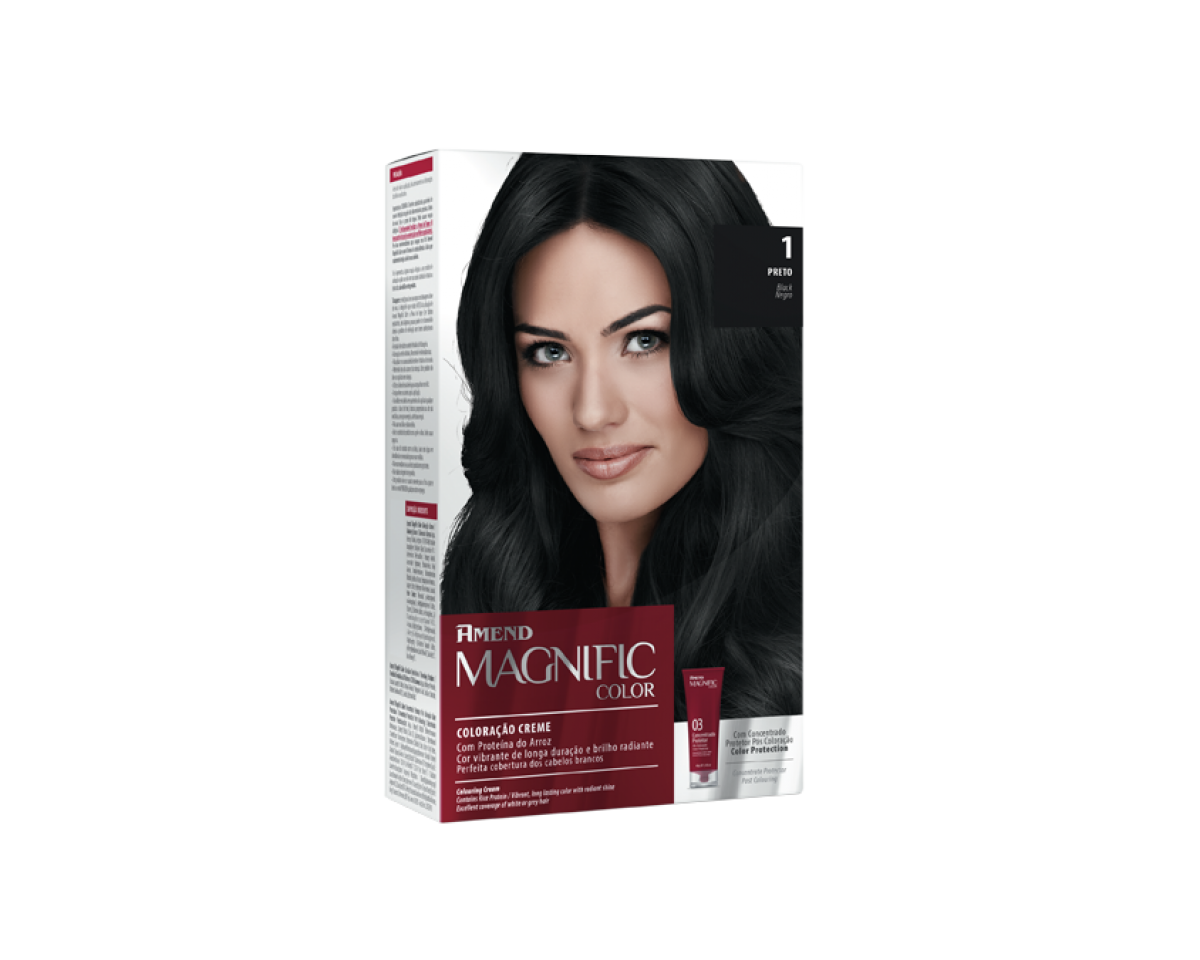 Coloração Creme 1.0 Preto Magnific Color Amend – Kit