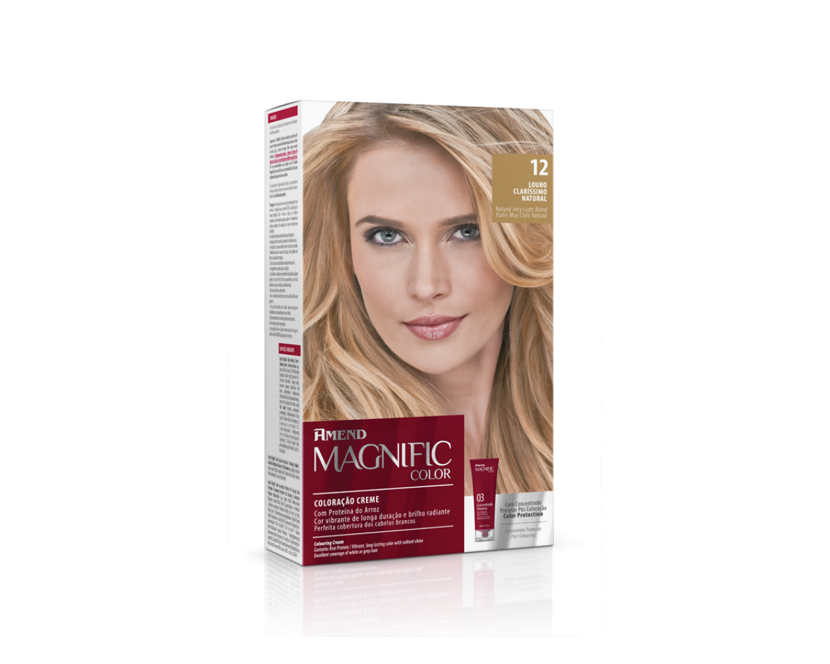 Coloração Creme 12.0 Louro Claríssimo Natural Magnific Color Amend – Kit