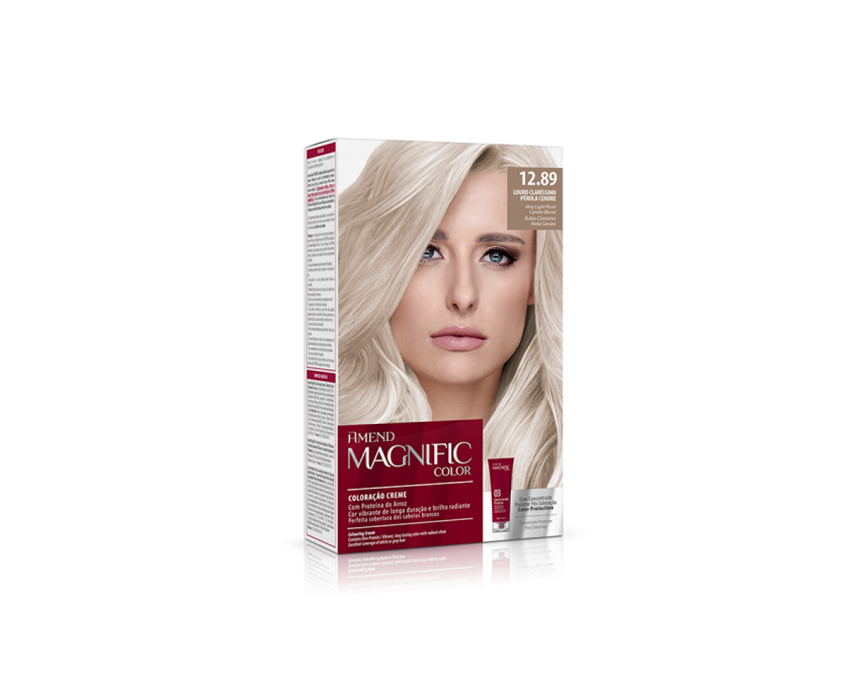 Coloração Creme 12.89 Louro Claríssimo Pérola Cendre Magnific Color Amend – Kit