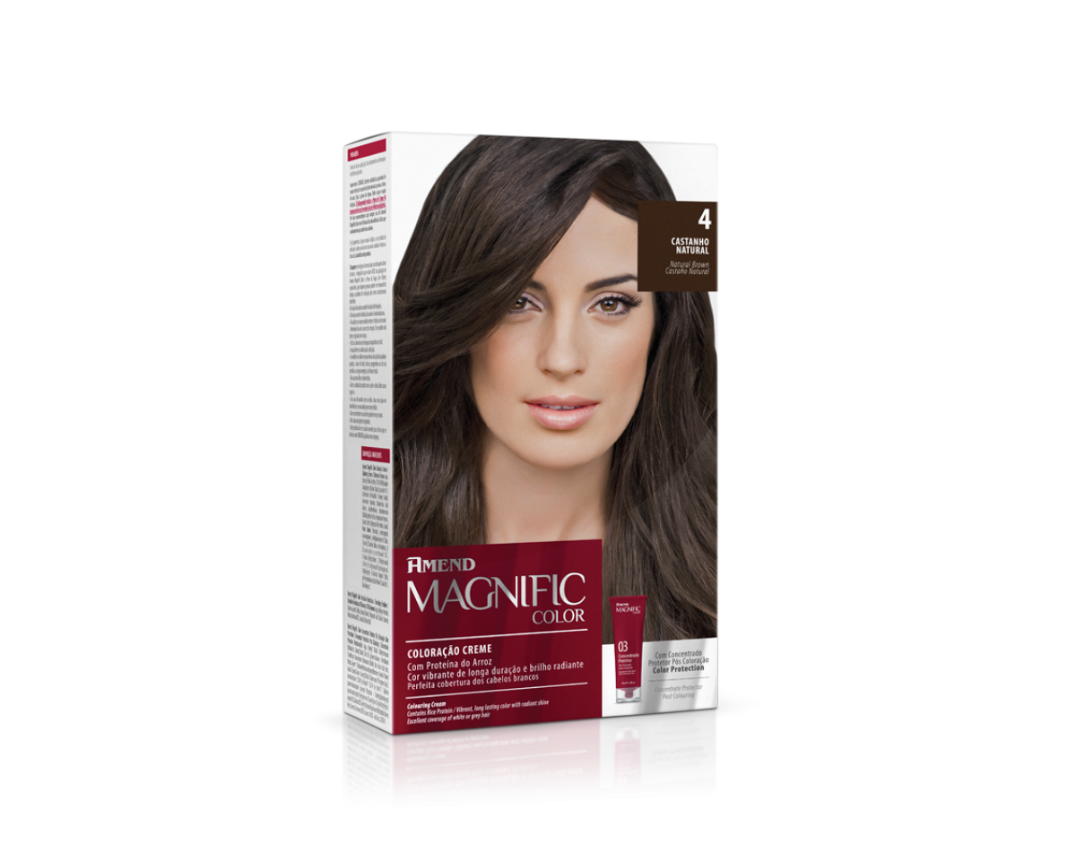 Coloração Creme 4.0 Castanho Natural Magnific Color Amend – Kit