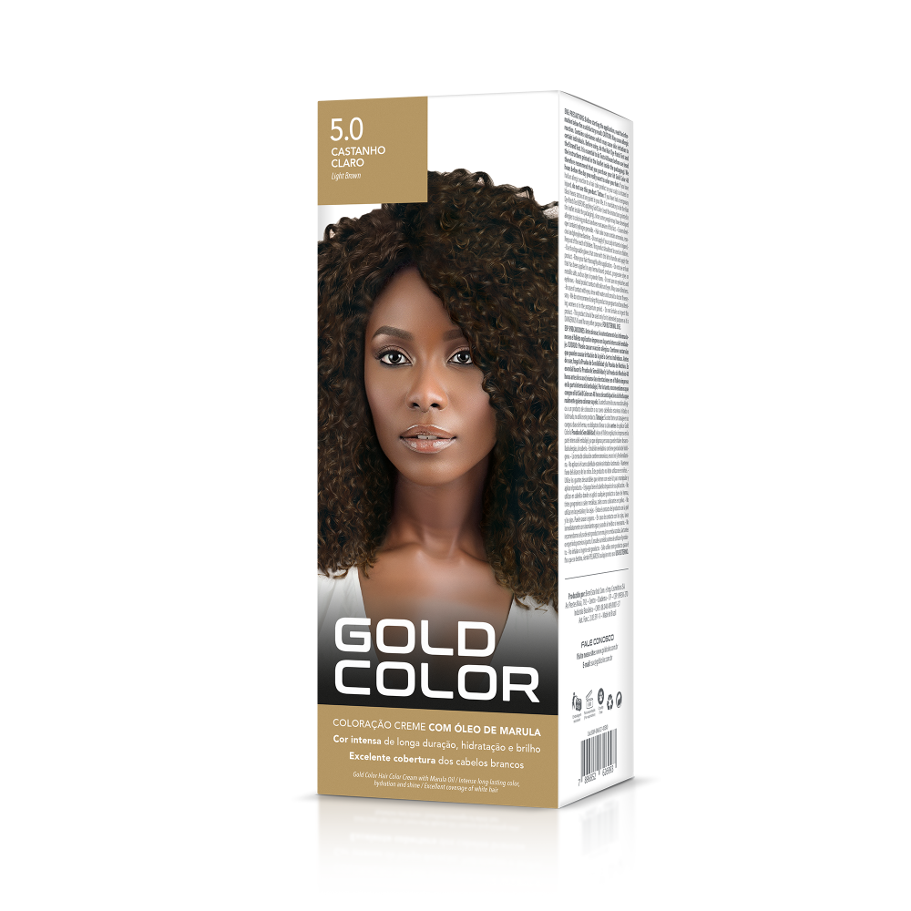 COLORAÇÃO CREME 5.0 CASTANHO CLARO GOLD COLOR