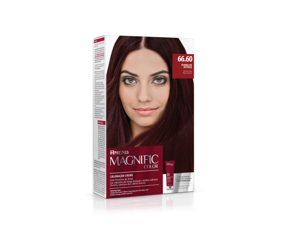 Coloração Creme 66.60 Vermelho Intenso Magnific Color Amend – Kit