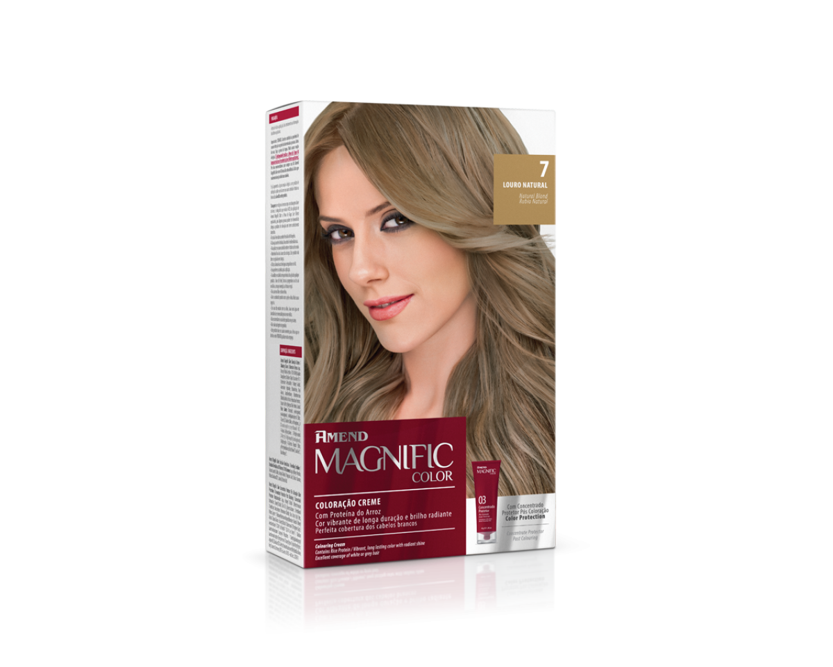 Coloração Creme 7.0 Louro Natural Magnific Color Amend – Kit