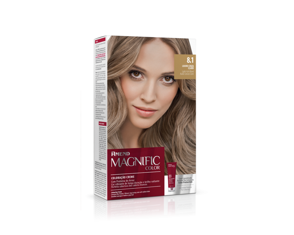 Coloração Creme 8.1 Louro Cinza Claro Magnific Color Amend – Kit