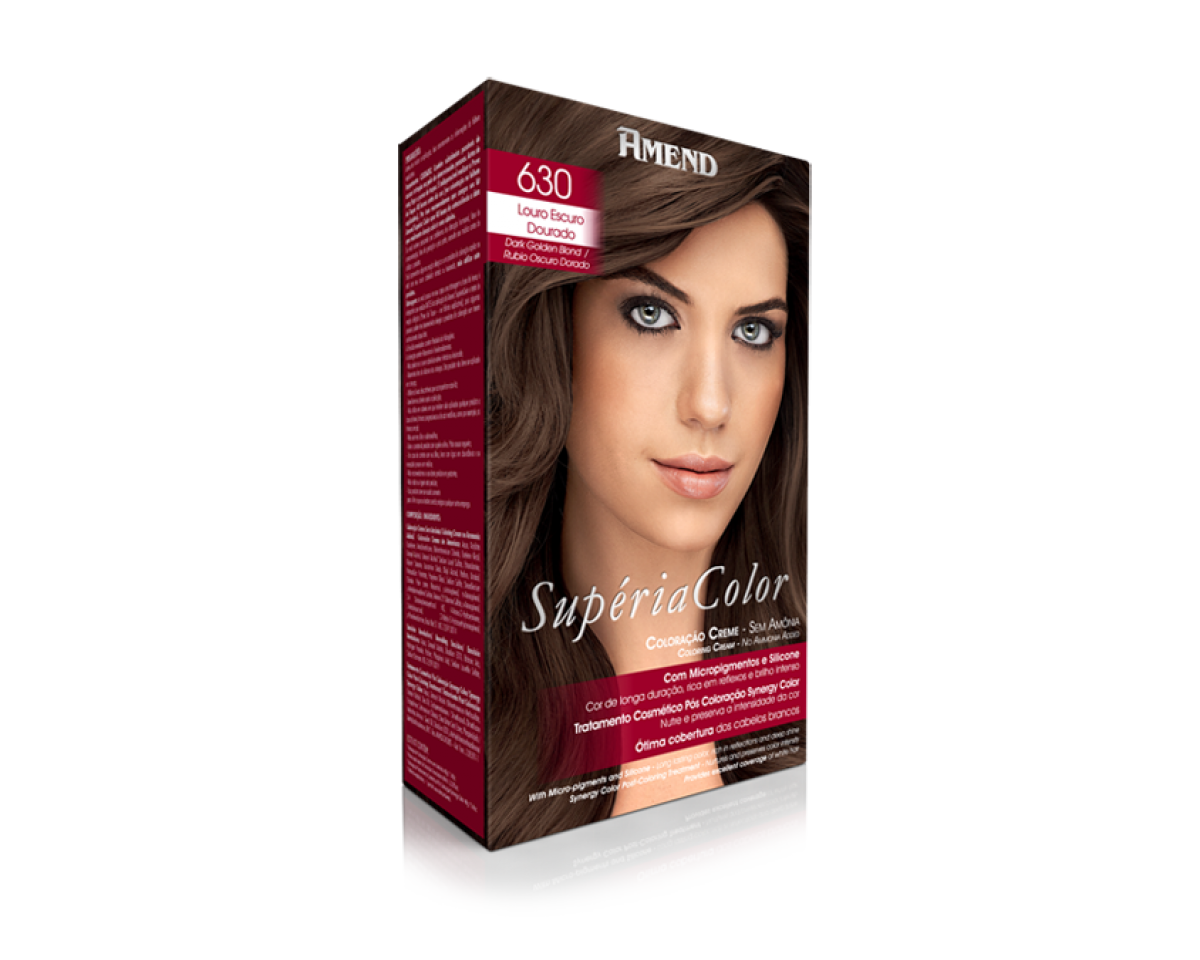 Coloração Creme Sem Amônia 630 Louro Escuro Dourado Amend Superia Color - Kit
