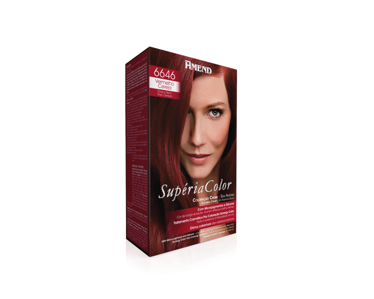 Cream Colour without Ammonia6646 Vermelho Cereja Amend Superia Color - Kit